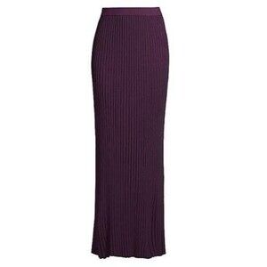 Misook Rib-Knit A-Line Maxi Skirt A-line Ultra Violet Women's Size Small